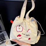 Qfdian  Casual All Match Ins Shoulder Handbags Kawaii Cute Cartoon Flocking Dots Top-Handle Bags Women Sweet Y2k Aesthetic Mini Clutches