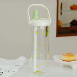 Qfdian  New Plastic Water Bottle With Straw Lid Portable Large Capacity Bubble Milk Tea Cups for Children Students Leak Proof Coffee Cup