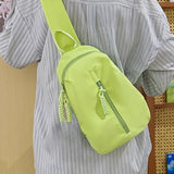 Qfdian 2025 New Women Trendy Casual Simple Shoulder Handbags Streetwear All Match Travel Crossbody Bag Y2k Aesthetic Solid Chest Bags