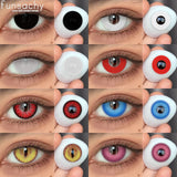 Qfdian  Anime Cosplay Contact Lenses for Eyes Colored Red Black Lens Halloween Role Play Contacts Lens Eyes Lenses for Cosplay
