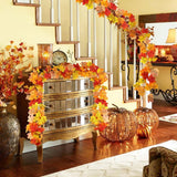 Qfdian  2/3pcs Artificial Maple Leaf Fall Garland Autumn Leaves Hanging Vines Thanksgiving Halloween Wedding Home Decorations 5.7Ft Each