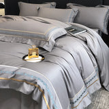 Qfdian 100% Egyptian Cotton Luxury Embroidery Hotel Style Bedding Set Queen King Size Duvet Cover Set Bed Sheet/Fitted Sheet Pillowcase
