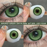 Qfdian 1Pair Fashion Makeup Pampas Series Yearly Purple Contacts Green Eyes Color Lenses Beauty Pupils Eye Color Green Lenses