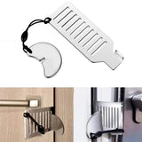Qfdian Safety Anti-theft Door Blocker Portable 8cm Stainless Steel Safe Security Tool For Home Privacy Hotel Travel Door Lock Stopper