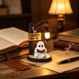 Qfdian  Halloween Ghost Statue Resin Decoration Led Night Light Cute Spooky Figurine Table Decor for Living Room Bedroom Office Gift