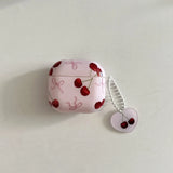 Qfdian  Pink Bow Cherry Suitable For Iphone Headphone Protective Case Airpods4 Wireless Bluetooth Headphone Case Airpodpro2