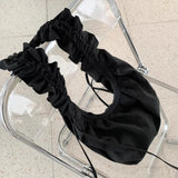 Qfdian Fashion Simple All Match Shoulder Bag Drawstring Pleated Ruffled Women Handbags Streetwear Y2k Aesthetic Vintage Crossbody Bags