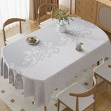Qfdian  Tablecloth Three-proof Fabric Light Luxury High-end Rectangular Dining Table Cloth Leave-in Oil-proof Waterproof Anti-scalding
