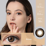 Qfdian DIA 16.0 mm Big Eyes Color Contact Lenses Supersize Black Color Contact Lens for Eyes Beauty Cosmetic Brown Color yearly Lens