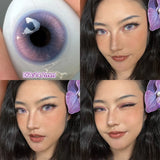Qfdian  2pcs/pair Beauty Purple Contact Lenses for Eyes Myopia Colored Contact Lenses Natural Blue Lens Fashion Cosplay Pupils