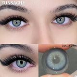Qfdian  1 Pair Color Contact Lenses for Eyes Green Colored Lense Natural Eyes Contact Fashion Lenses Yearly Beauty Makeup Lens