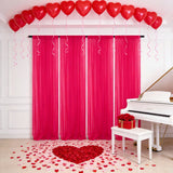 Qfdian  Burgundy Curtains Sheer 6 Panels-2.42ft×7ft Long Chiffon Backdrop Curtain Chiffon Wedding Drapes Tulle Fabric Curtains for Weddi