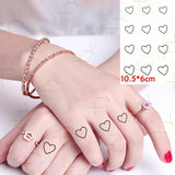Qfdian  Waterproof Temporary Tattoo Sticker Black Hand Drawn Heart Design Body Art Fake Tatto Flash Tatoo Finger Wrist Ankle Female