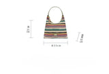 Contrast Color Rainbow Striped Women Top-Handle Bags Fashion Y2k Sweet Shoulder Underarm Bag Casual Shopping Purses and Handbags