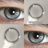 Qfdian  2PCS New Gray Prescription Contact Lenses Fashion Pupils Cosmetics Eye Color Lenses Myopia Colored Contact Lenses Brown