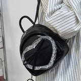 Qfdian  All Match Y2k Aesthetic Fairy Lace Backpack Simple Mini Fashion Cute Heart Bow Schoolbags Sweet Kawaii Backpacks Women Students