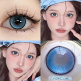 Qfdian  2pcs Myopia Color Contact Lenses for Eyes with Prescription Beauty Pupils Makeup Eye Color Lenses Fashion Blue Lenses