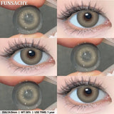 Qfdian  1 Pair Black Series Contact Lenses for Eyes Big Blakc Eyes Softlens Beautiful Pupils Natural Brown Lens Yearly Cosmetic