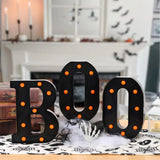 Qfdian  3PCS,Indoor Halloween Decoration,LED Light Letters,"Boo" Letter Lights Halloween Decor Kitchen Tabletop Fireplace Mantel Party