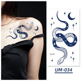 Qfdian  Herbal Juice Tattoo Sticker Long Lasting 15 Days Waterproof Fake Tattoo Sweatproof Snake Flower Temporary Tattoo For Men Women