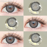 Qfdian  1pair Colorcon Contact Lenses Green Color Lens Natural Brown Eye Contacts Gray Pupils Beautiful Cosmetic Yearly Lenses