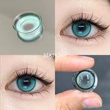 Qfdian 2Pcs Best Selling Color Contact Lenses Myopia Degree -0.00 to -8.00Nature Green Series Soft Lens EyeBeauty Pupil