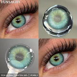 Qfdian  2pcs Blue Color Contact Lenses for Eyes High Quality Brown Natural Lens Green Pupils Korean Soft Lens Cosmetic Yearly