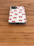 Qfdian Red cherry water-ripple bowknot chain spring funda for iphone 15pro 13 11 15 12promax 14pro 13pro 12 pro max ins phone case