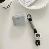 Qfdian case for airpods 4 simple solid color retro lanyard shockproof protective shell for airpods 1/2/3 pro 2 earphone accessories