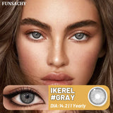 Qfdian  1pair IKEREL Color Contact Lenses for Eyes Blue/Brown/Gray/Green Softlens Natural Eye Contacts Yearly Cosmetics Pupils