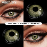 Qfdian  1 Pair Big Black Contact Lenses Beautiful Pupils for Eyes Colored Softlens Natural Brown Grey Lens Contacts Yearly Lens