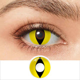 Qfdian Halloween Contact Lenses White Cat Eye Cosplay Contact Lenses Crazy Eye Contacts Whiteout Lens for Cosplay Anime Accessorie