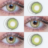 Qfdian 1 Pair Korean Colored Contact Lenses with Prescription Myopia Blue Green Eye Lenses High Quality Fashion Beauty Pupils