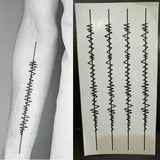 Qfdian  Waterproof Temporary Tattoo Sticker large rhombus square totem line tattoo flame tatto stickers flash tatoo fake tattoos for men