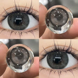 Qfdian 2PCS New Colored Contact Circular Lenses Degree -0.00 to -8.00 Green Eyes Beauty Pupil  Makeup Blue Lens Fast Shipping