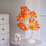 Qfdian  Artificial Bonsai Tree Lights Table Decor Maple Leaves Tree Fairy Lamp, Battery/USB Operated LED Night Light, for Camping Decor