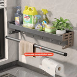 Qfdian Wall-Mounted Kitchen Spice Storage Rack Condiment Rack Multifunctional Household Utensil Rack Kitchen Hanging Organizers