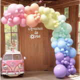 Qfdian  111Pcs Pastel Rainbow Balloon Arch Garland Kit 1st Birthday Party Latex Balloon Arch Baby Shower Air Globos Decorations Supplies