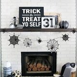 Qfdian  Spider Web Banner Garland Black Halloween Decorations Hanging Cobweb Spiderweb Haunted Mansion for Spooky Birthday Horror Home
