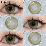 Qfdian  Contact Lenses Beauty Eyes Color Lenses Makeup Natural Black Lens Cosmetics Gray Eye Lenses Makeup Green Beauty Colorcon