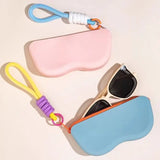 Qfdian  ‌Silicone Glasses Portable Bag with Lanyard Sunglasses Protective Cover Storage Bag Fashion DopamineWaterproof Myopia Glasses Bag