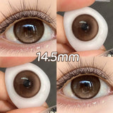 Qfdian  2PCS/Pair Pearl Series Color Contact Lenses For Big Eyes Beauty Blue Makeup Lens 14.5mm Purple Pupils Cute Black Lens