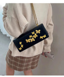 Qfdian Luxury Design Fashion Butterfly Chain Shoulder Bags Y2k Aesthetic Office Lady Chic Underarm Bag Women Elegant Purse and Handbags