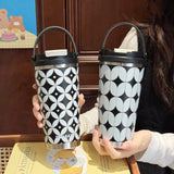 Qfdian  560ML Double Drinking Thermos Water Bottle Stainless Steel Heat and Cold Vacuum Thermal Coffee Cups Mugs Portable Car Straw Cup