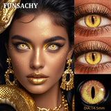 Qfdian  Cosplay White Contact Lenses for Eyes Anime Role Playing Lens Halloween Cosplay Black Contacts Yearly Cosmetics Pupils