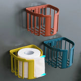 Qfdian Punch-free Toilet Paper Holder Bathroom Kitchen Tissue Box Wall-mounted Self-adhesive Storage Box Bathroom Bathroom Accessories