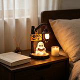 Qfdian  Halloween Ghost Statue Resin Decoration Led Night Light Cute Spooky Figurine Table Decor for Living Room Bedroom Office Gift