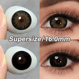 Qfdian DIA 16.0 mm Big Eyes Color Contact Lenses Supersize Black Color Contact Lens for Eyes Beauty Cosmetic Brown Color yearly Lens