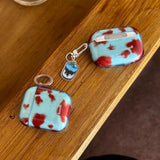 Qfdian Cartoon Cute Amber Blue Clear Soft Earphone Case For AirPods 4nd Air Pods 3 Pro 2 With Keychain Fall Prevention Protective Cover