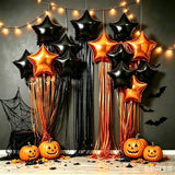 Qfdian  13Pcs Tassel Star-Shaped Balloon Set, Includes 18inch Star-Shaped Balloons with Rain Curtain Tassels, Suitable for Halloween, Christmas, Birthday Parties, 2027 New Year Decorations, K-Pop Music Themed Party Decoration